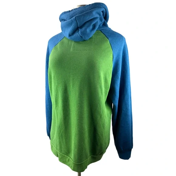 *Rare* Aviator Nation 5 Stripe Hoodie Full Zip Colorblock Jacket Green Blue XXL - Picture 6 of 15